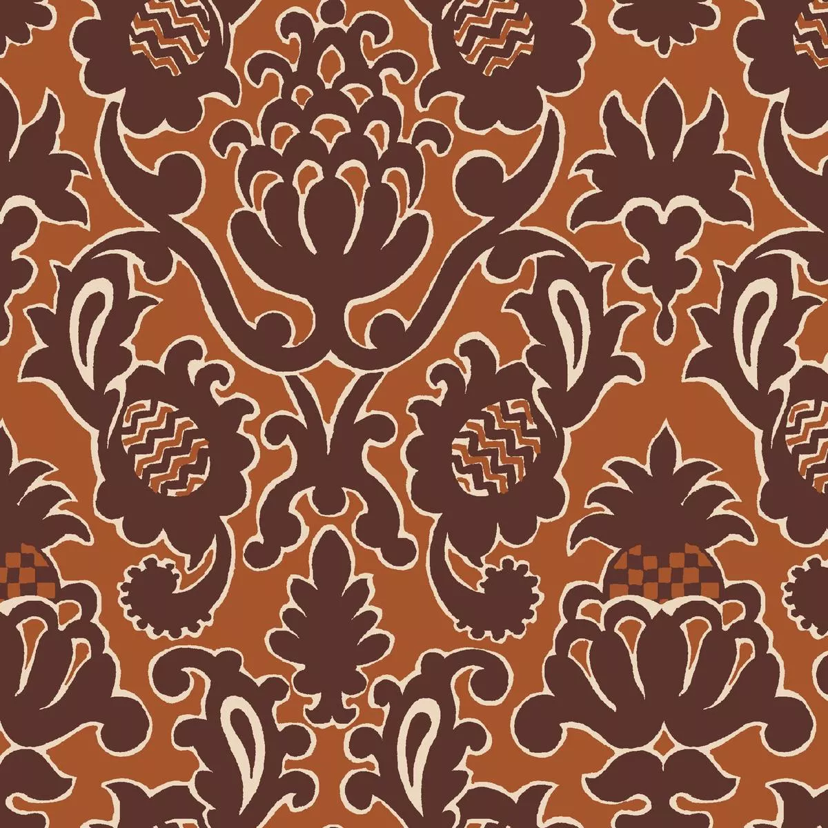 pistachio-manor-on-brown-fabric Pistachio Manor on Brown Fabric