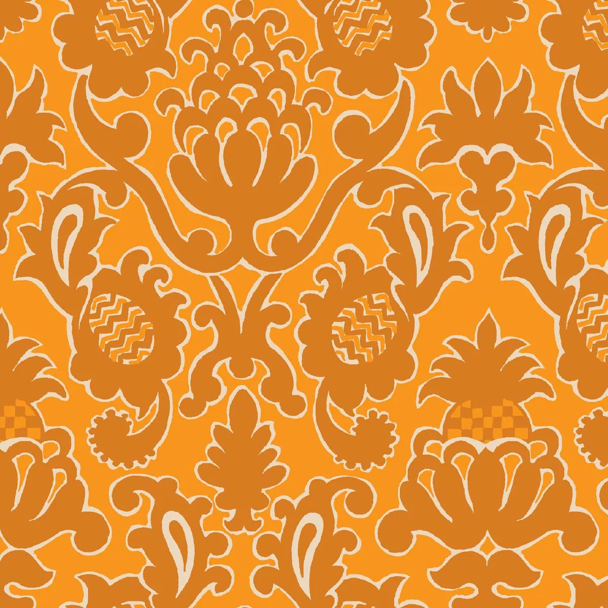 Pistachio Manor on Gold Fabric