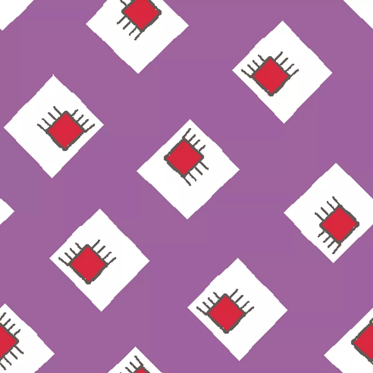 Pixel Party – Purple Geometric Fabric