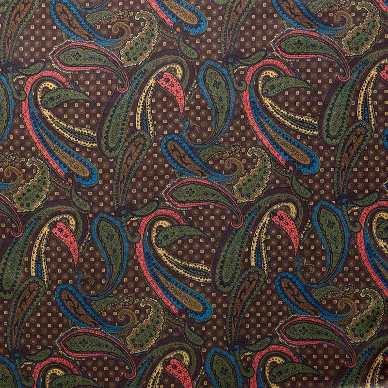 pl24-fox-lining-brown-paisley-geometric PL24 : Fox Lining Brown Paisley and Geometric