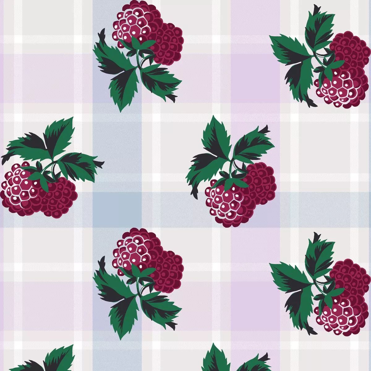 Plaid Berry Bush – Classic Fruit Fabric