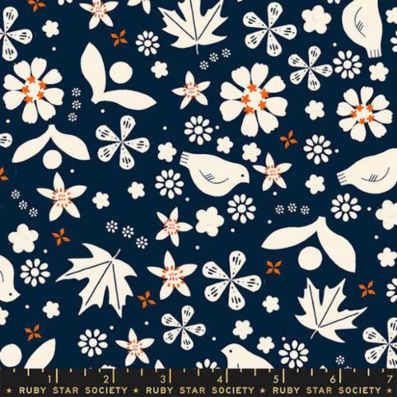 Pollinator in NavySugar Maple by Ruby Star Society for Moda (1/4 yard)
