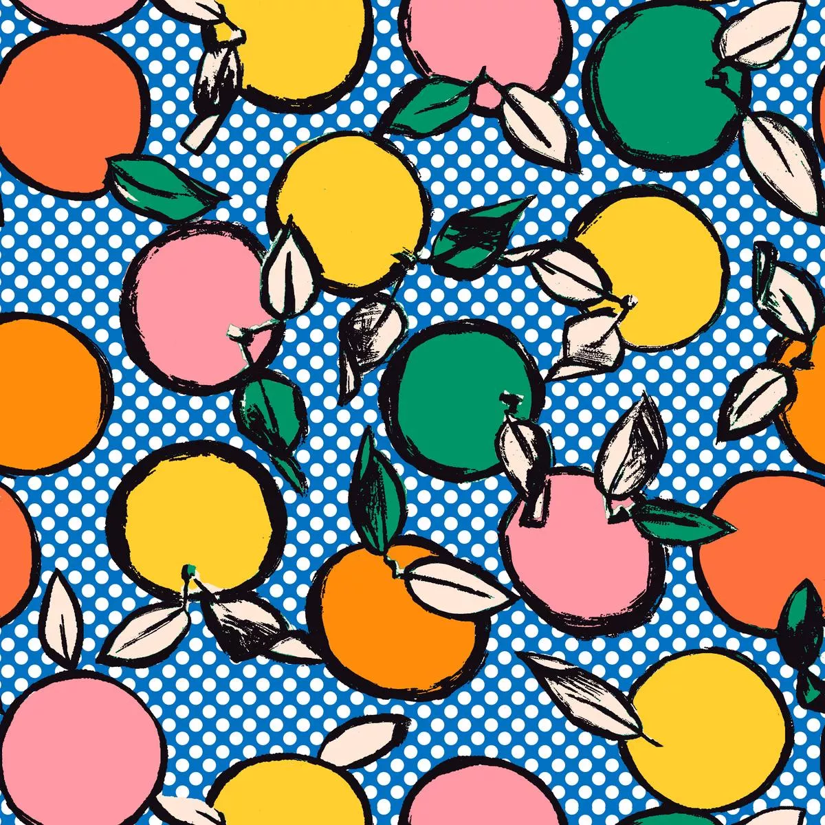 pop-art-citrus-retro-fruit-fabric Pop Art Citrus – Retro Fruit Fabric