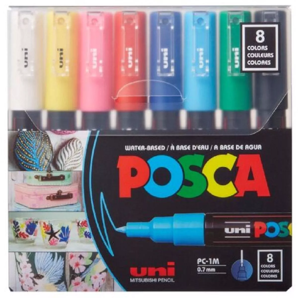 Posca Paint Marker 8 Colors PC-1M Extra Fine Basic Set