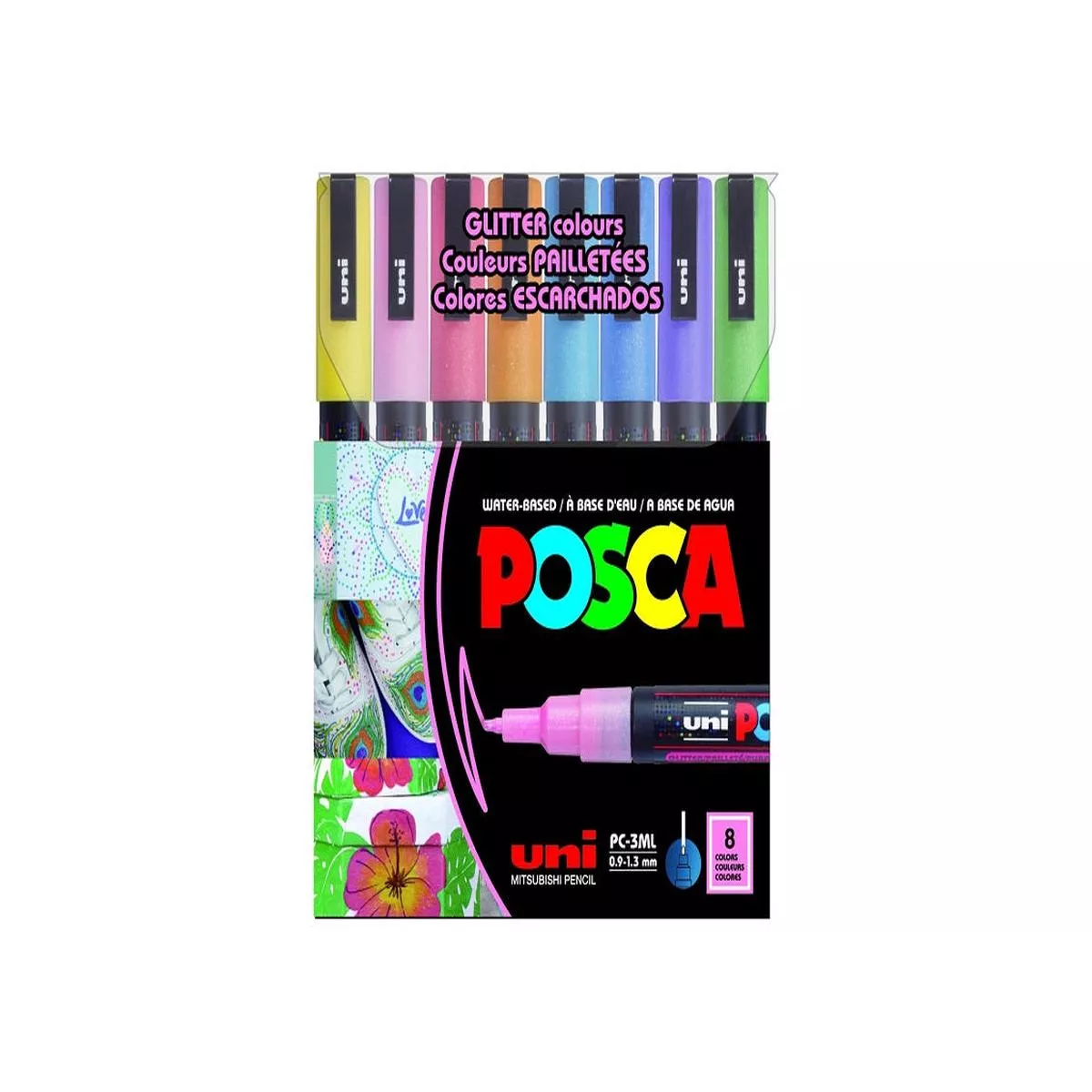 posca-paint-marker-8-colors-pc-3m-fine-glitter-set Posca Paint Marker 8 Colors PC-3M Fine Glitter Set