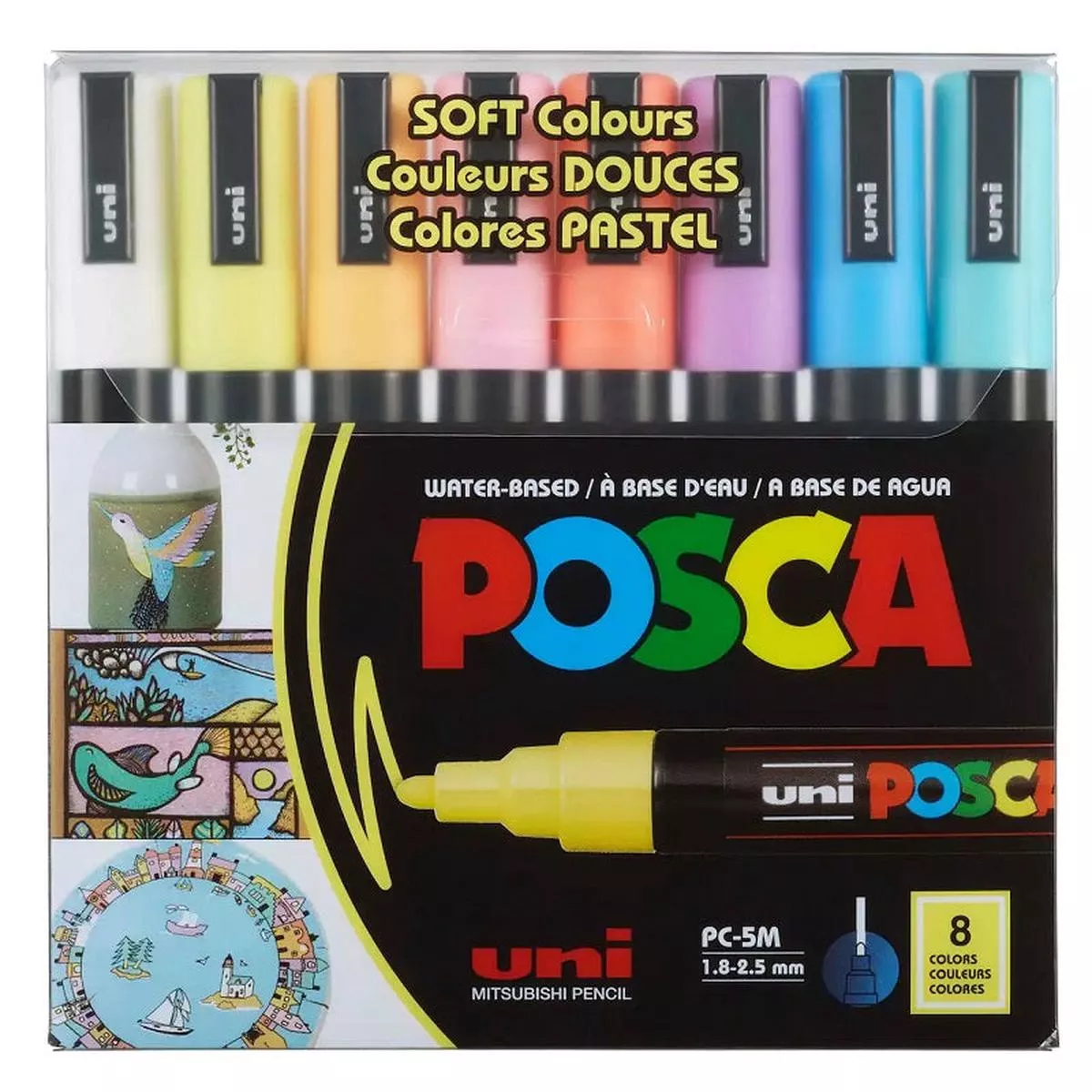 Posca Paint Marker 8 Colors PC-3M Soft Colors Set