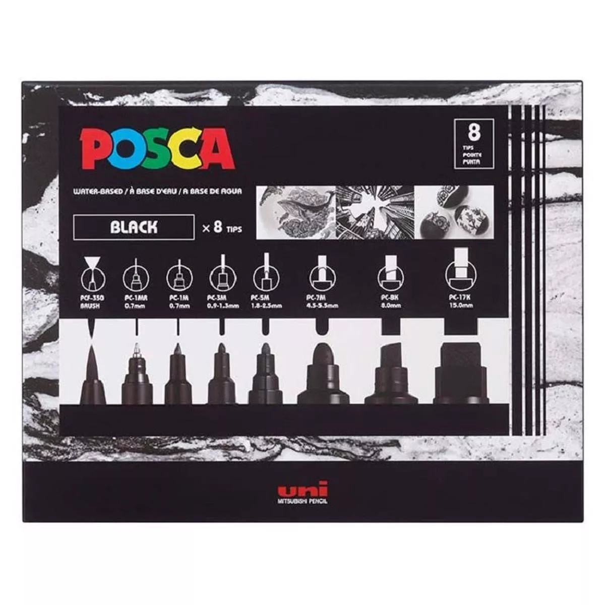 posca-paint-marker-8-marker-all-black-set Posca Paint Marker 8 Marker All Black Set