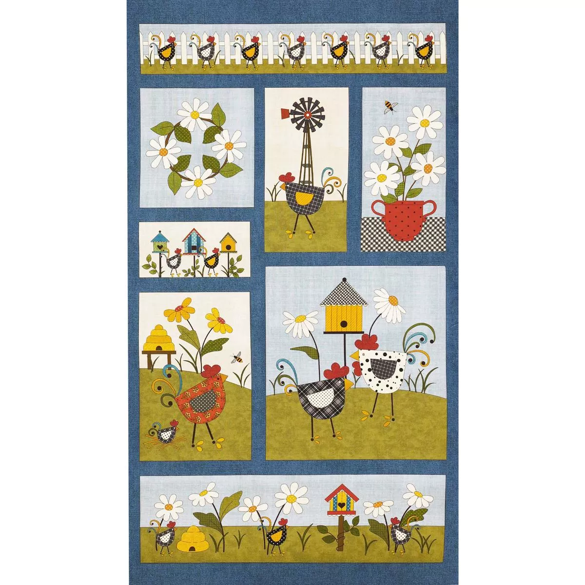 prairie-chicks-fabric-collection-panel-blue-multi Prairie Chicks Fabric Collection – Panel Blue/Multi