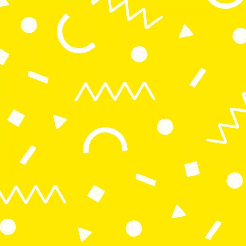 Preorder: Confetti Shapes (White on Yellow)
