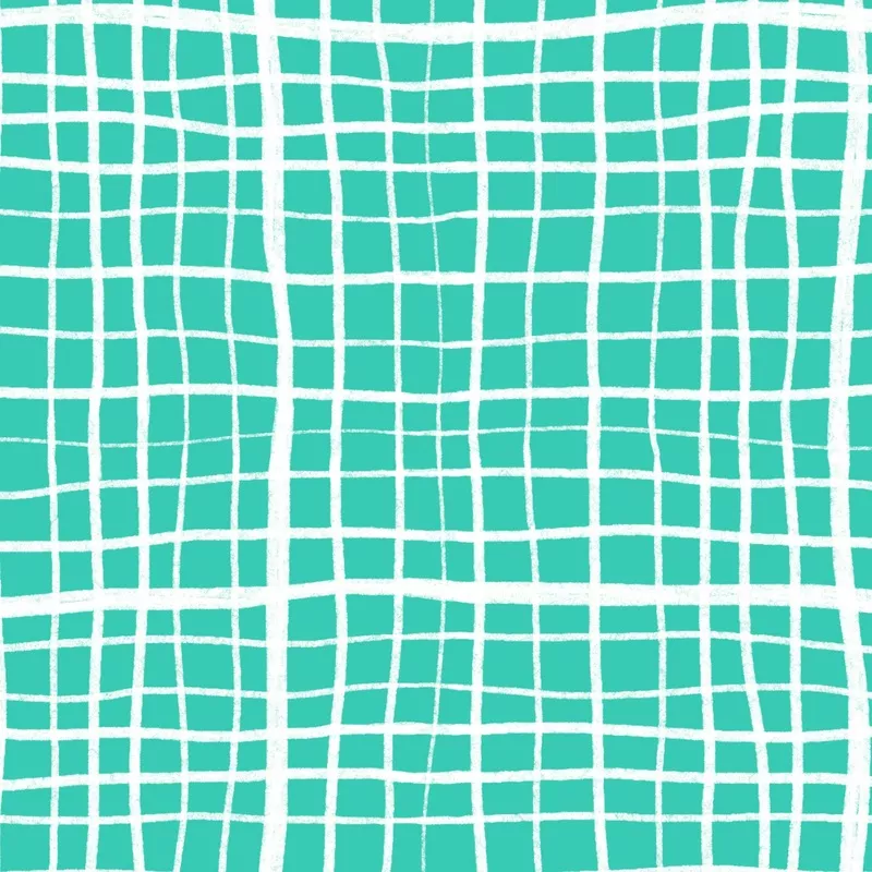 Preorder: Wonky Plaid (White on Teal)