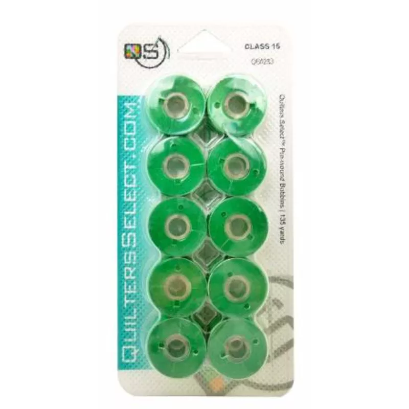 Prewound Class 15 Bobbins Irish Green