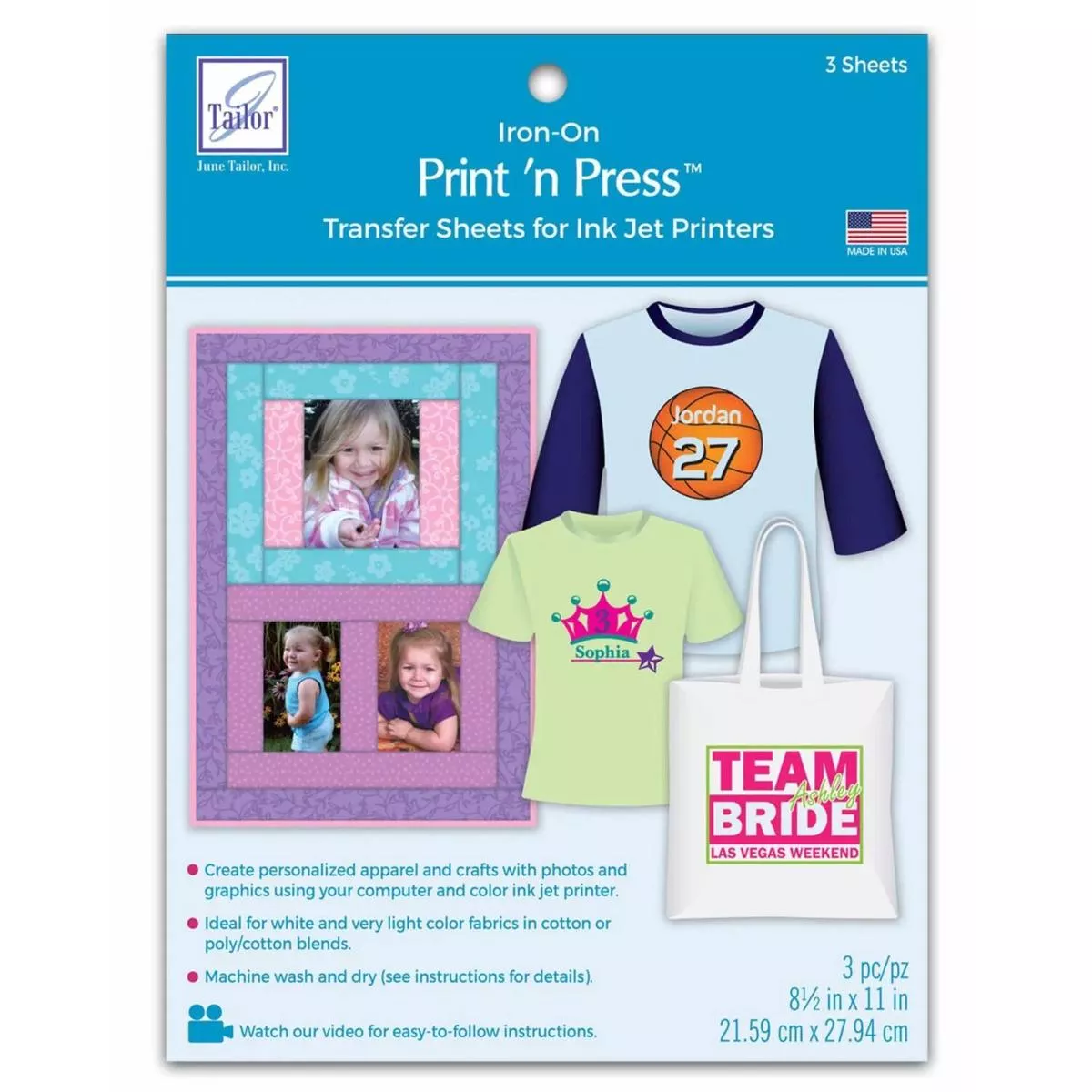 Print n Press Transfer Sheets 3pk, June Tailor