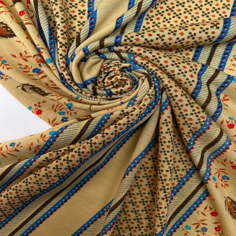 printed-beige-blue-acrylic-knitted Printed Beige Blue Acrylic Knitted