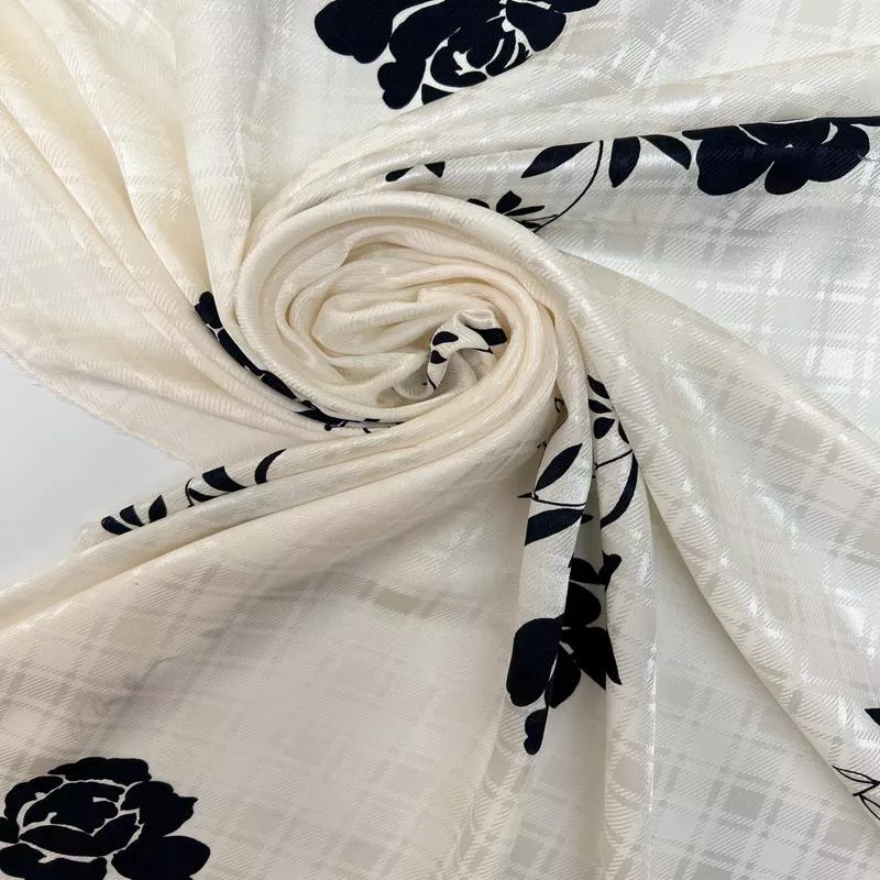 printed-black-white-silk-jacquard Printed Black White Silk Jacquard