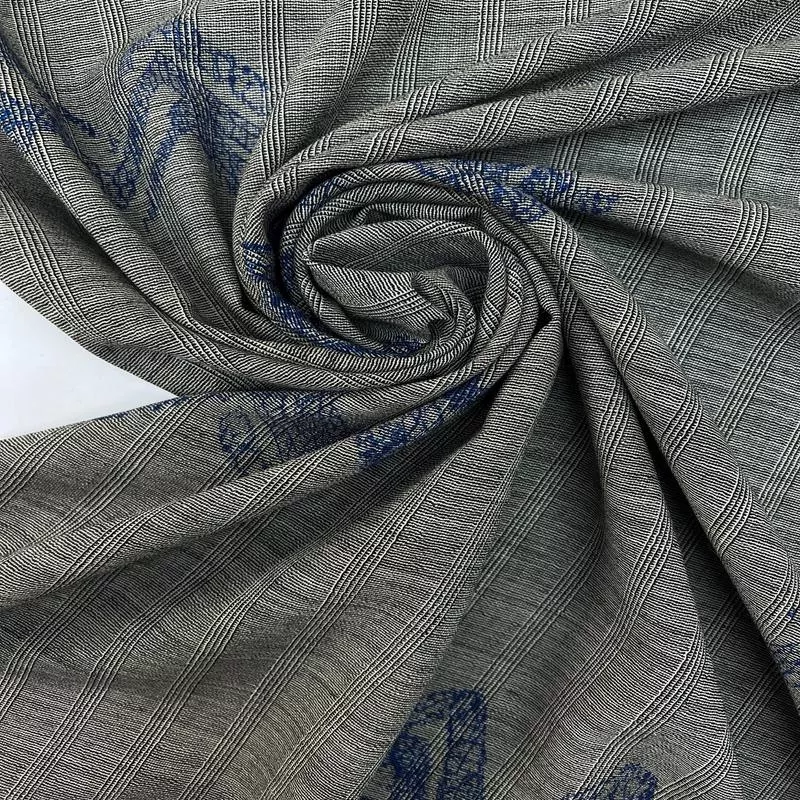 printed-gray-blue-wool-fabric Printed Gray Blue Wool Fabric
