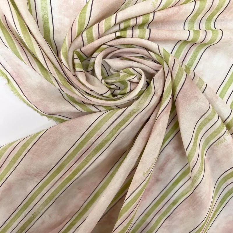 Printed Green-Pink Viscose Poplin