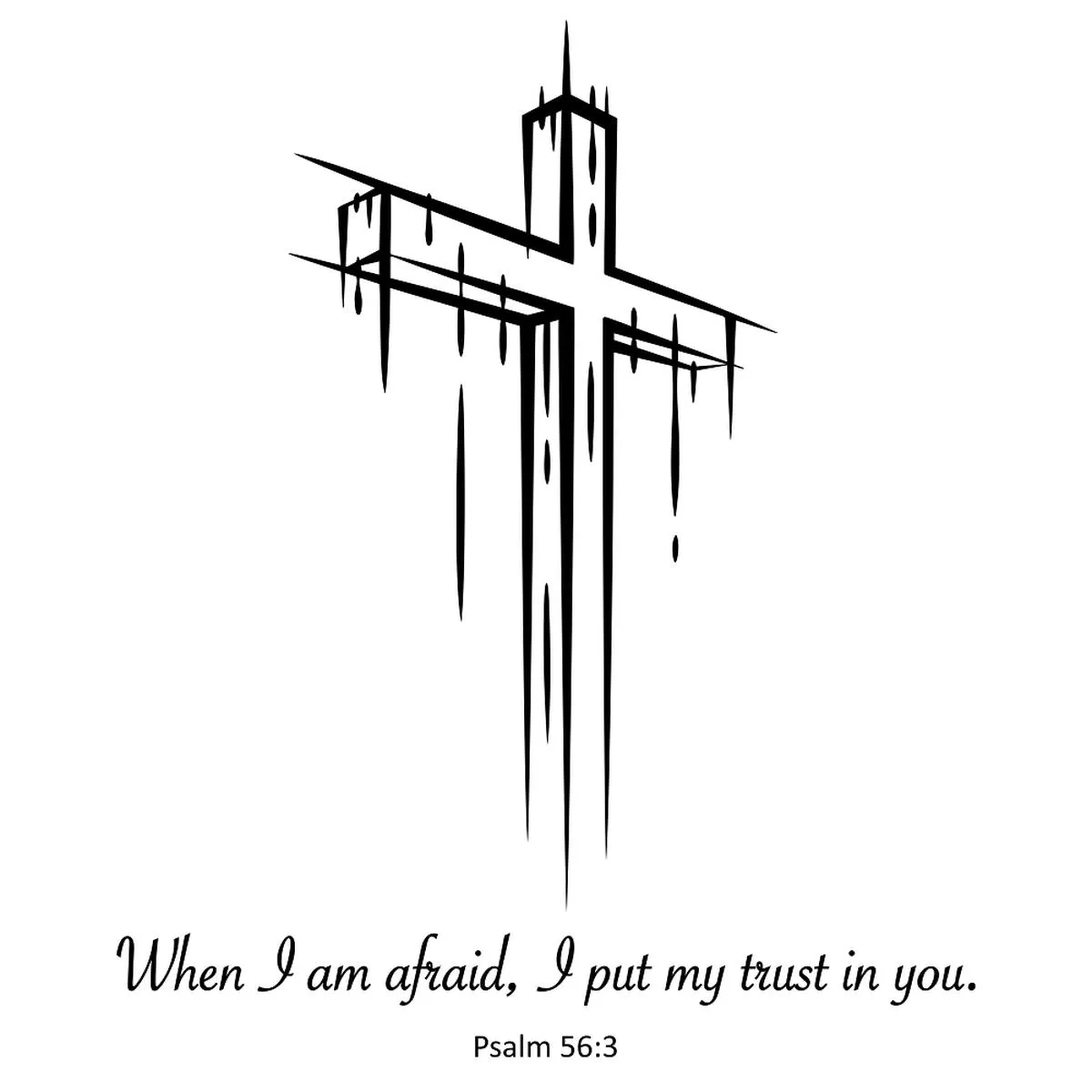 Psalm 56:3 Cross Fabric Panel
