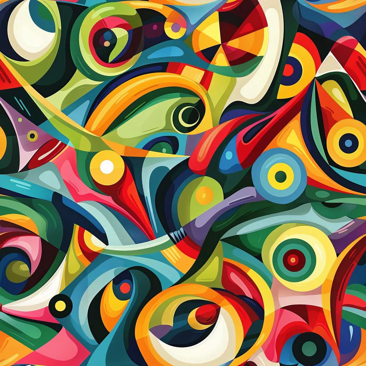Psychedelic Painting Pattern 5 Quilting Cotton Fabric