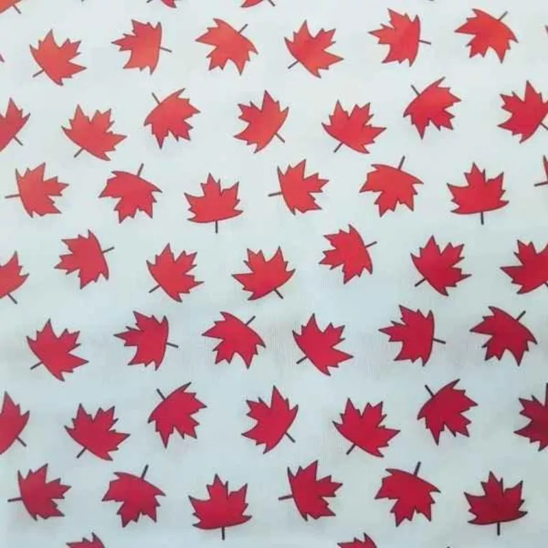 PUL Fabric Canada Red Maple Leaf Laminated Waterproof