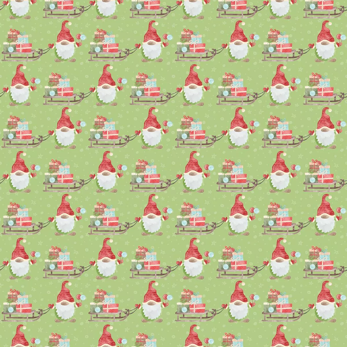 Pulling The Christmas Sleigh Fabric – Green