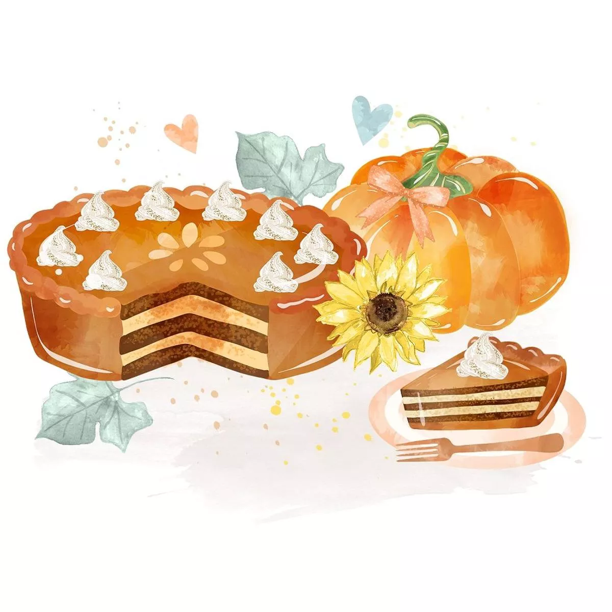 Pumpkin Pie Arrangement #4 Fabric Panel