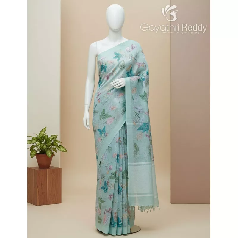 PURE LINEN SAREE-L1429