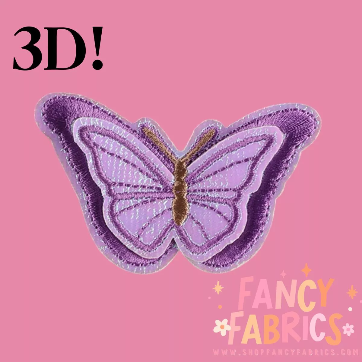 Purple | 3D Butterfly | Iron On Patch