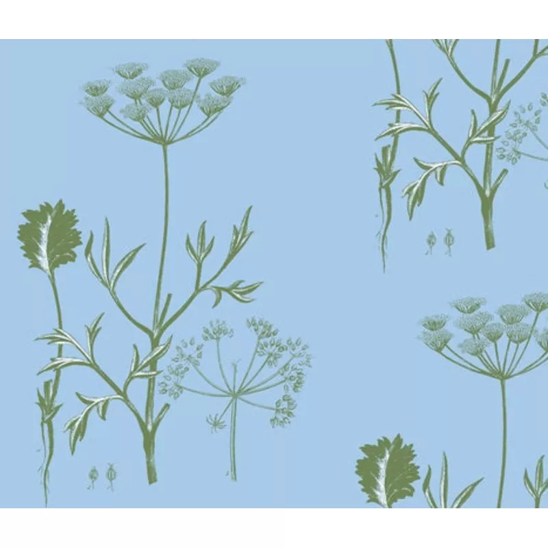 Queens Lace Cornflower Fern Wallcovering