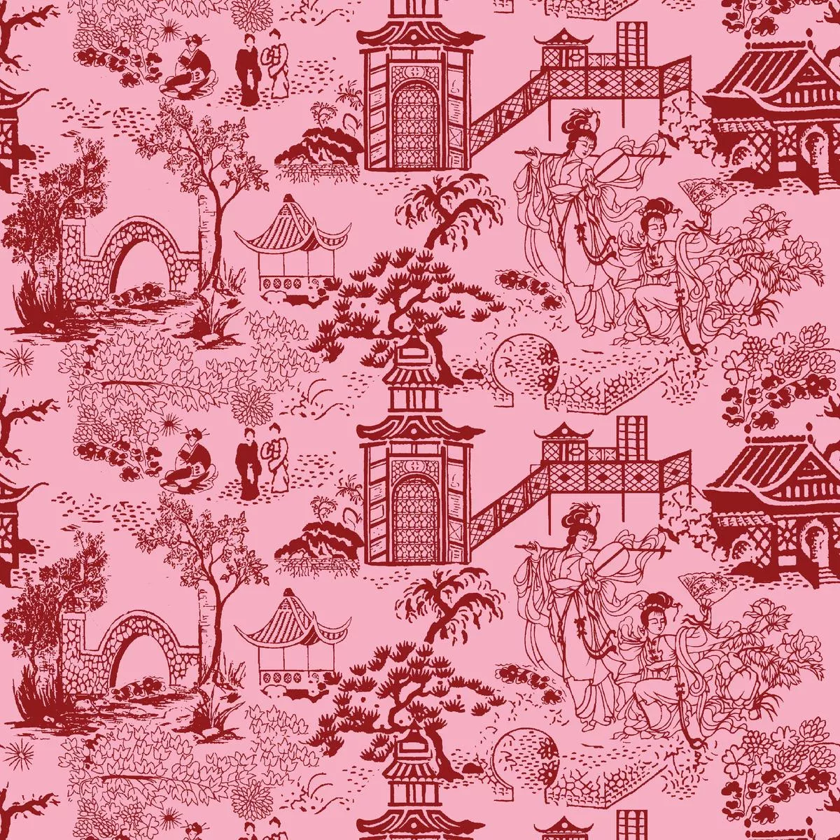 Quiet Romance in Crimson Fabric