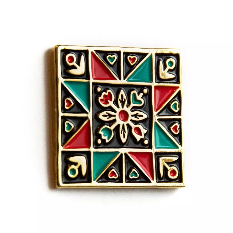 quilt-block-enamel-pin Quilt Block Enamel Pin