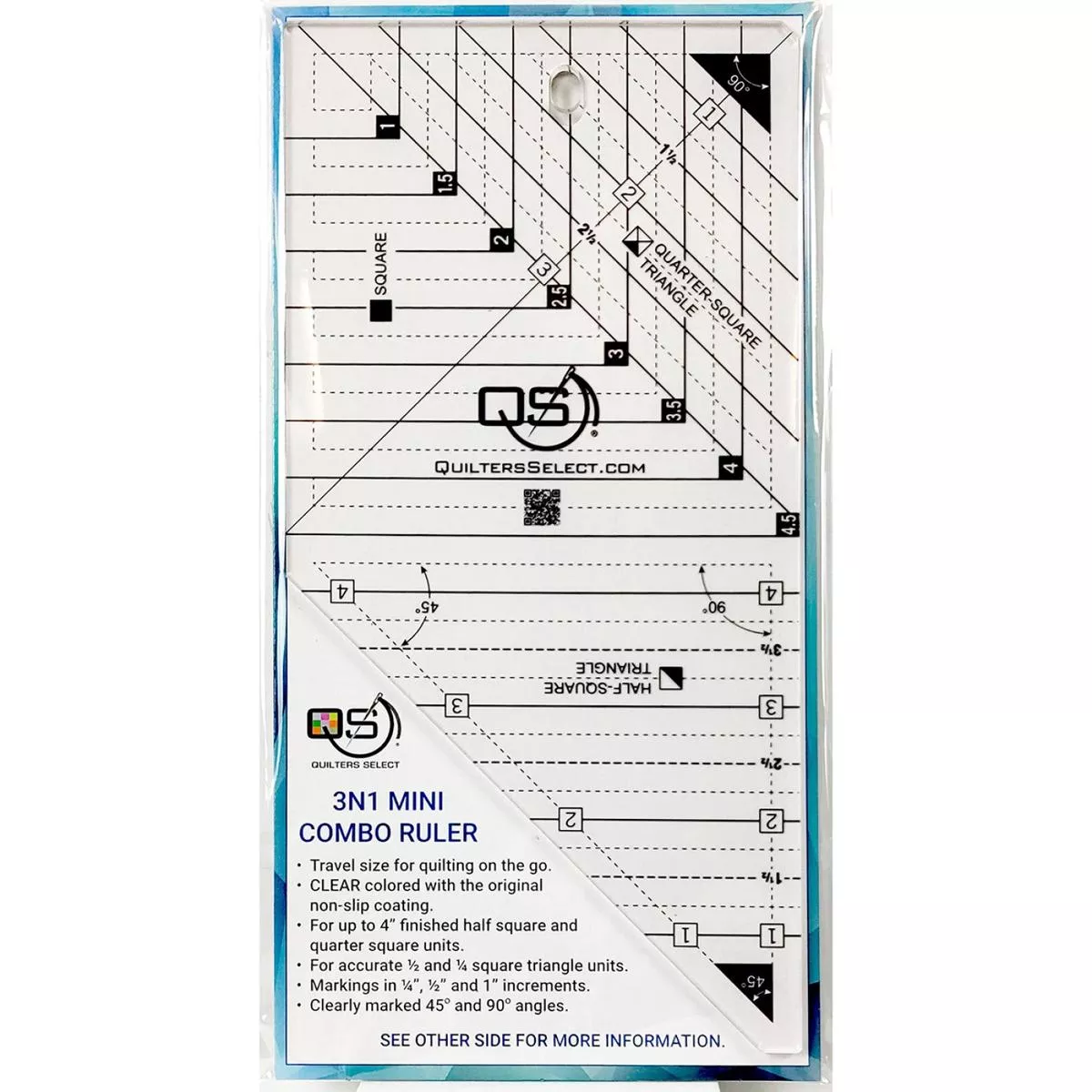 quilters-select-crystal-clear-mini-3-in-1-combo-ruler Quilters Select Crystal Clear Mini 3-In-1 Combo Ruler