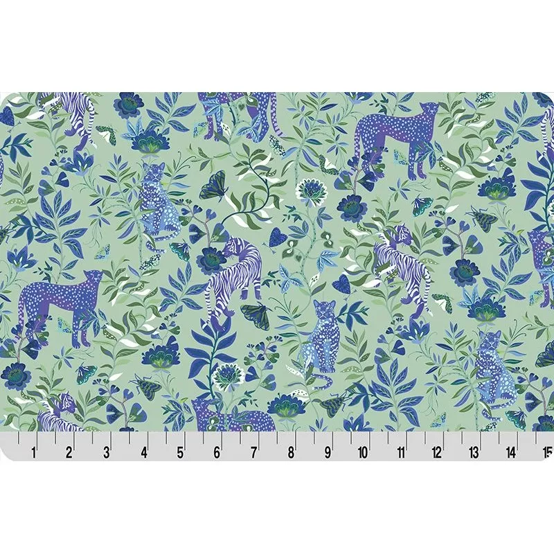Quilting Cuddle | Wanderlust Blue | Big Cats