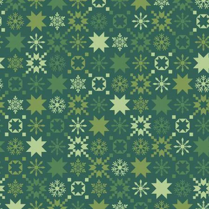 Quilty Little Christmas – Snowflake – Green