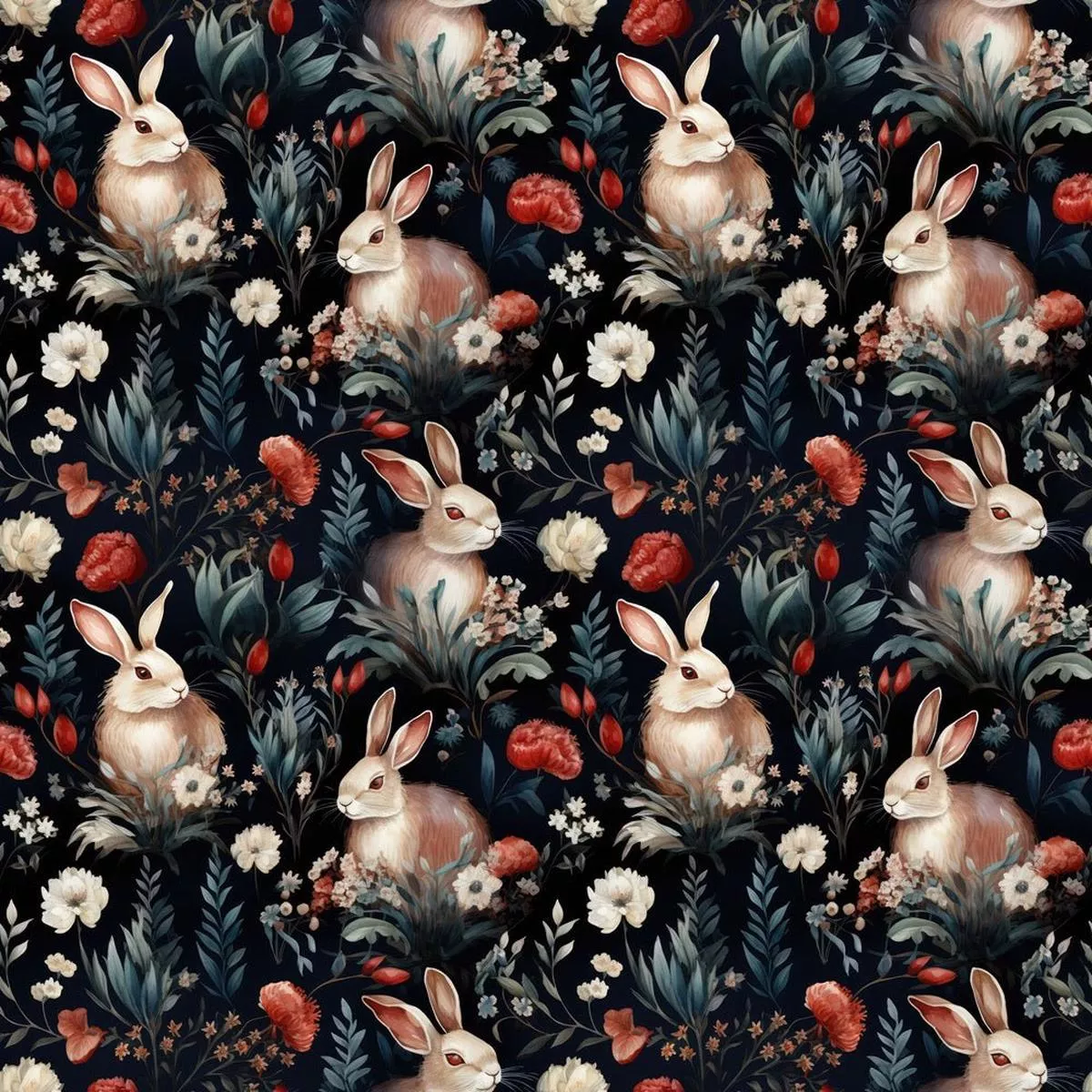 rabbits-in-garden-fabric Rabbits In The Garden Fabric
