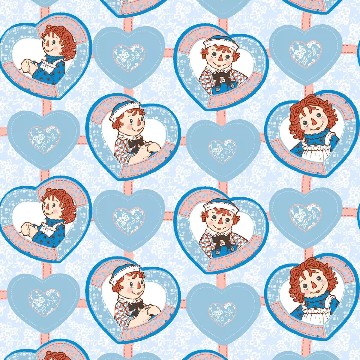 raggedy-ann-andy-heart-patch-blue-fabric Raggedy Ann and Andy Heart Patch Blue Fabric