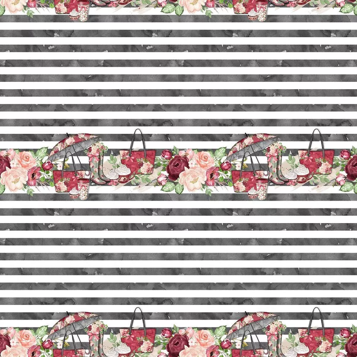 Rain Romance Stripes Fabric – Black