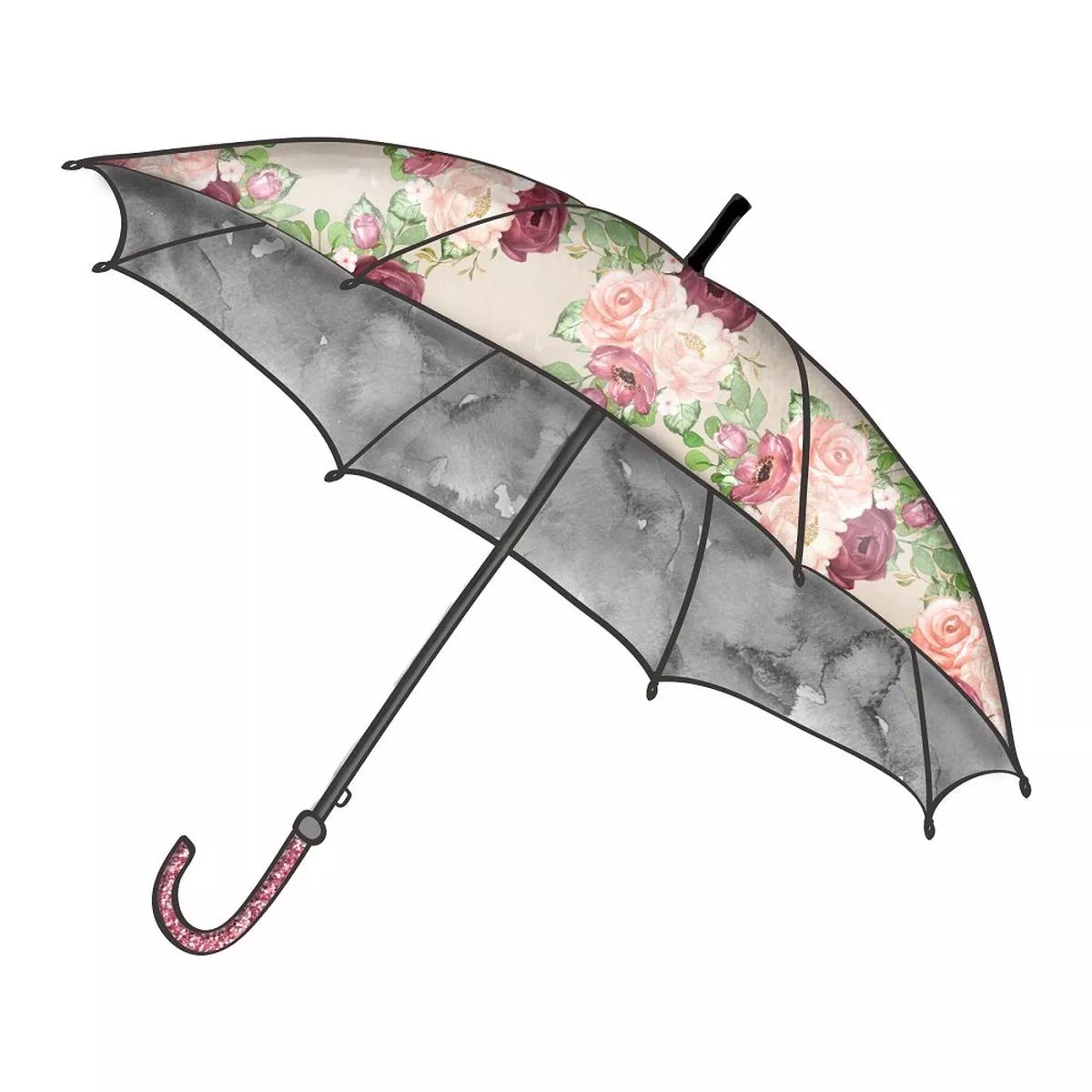 rain-romance-umbrella-2-fabric-panel Rain Romance Umbrella #2 Fabric Panel