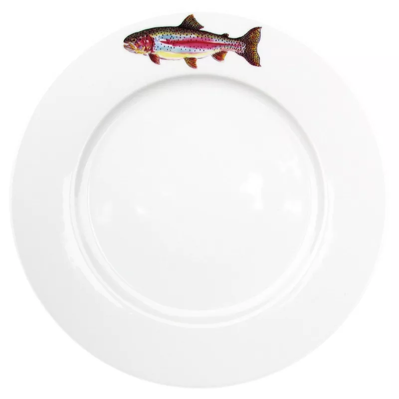 Rainbow Trout 26cm Flat Rimmed Plate