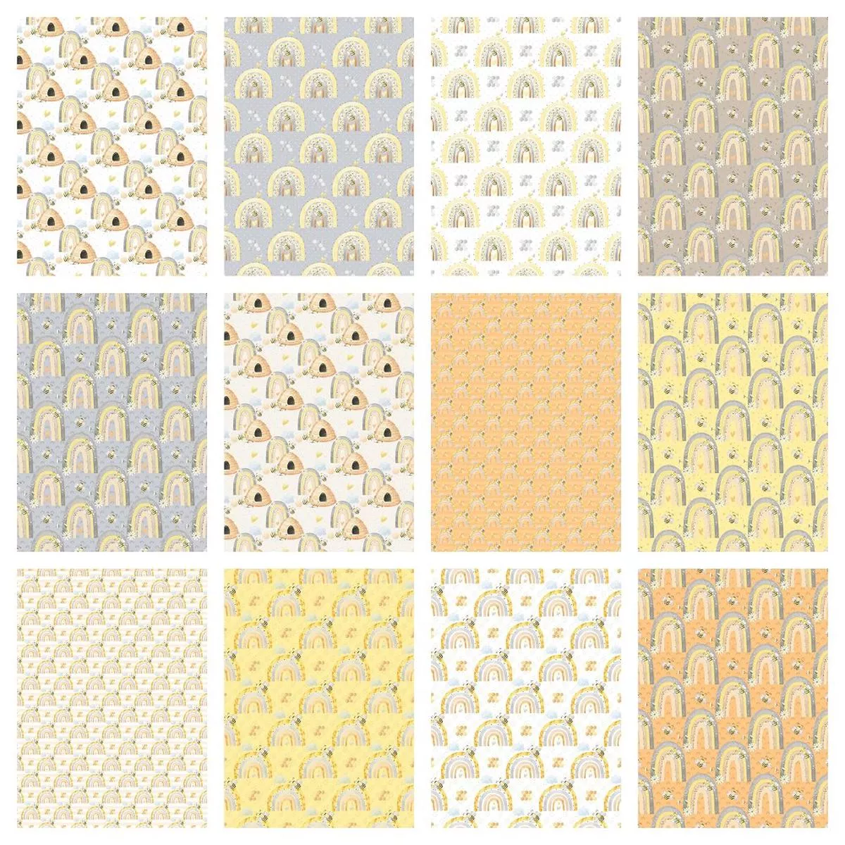 rainbows-bumble-bees-fat-quarter-bundle-12-pieces Rainbows & Bumble Bees Fat Quarter Bundle – 12 Pieces