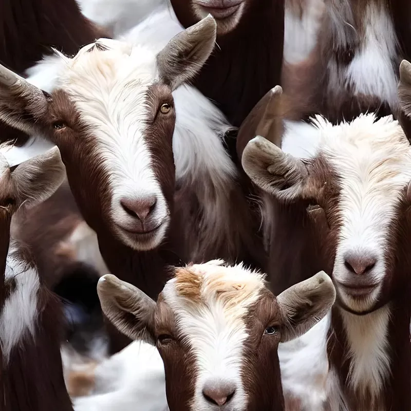 realistic-packed-goats-pattern-1-fabric Realistic Packed Goats Pattern #1 Fabric