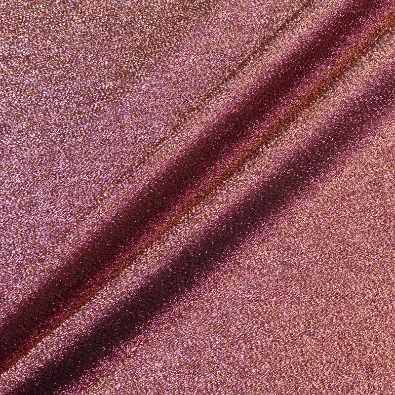 Red & Gold Two-Tone Metallic Crpe Cloqu