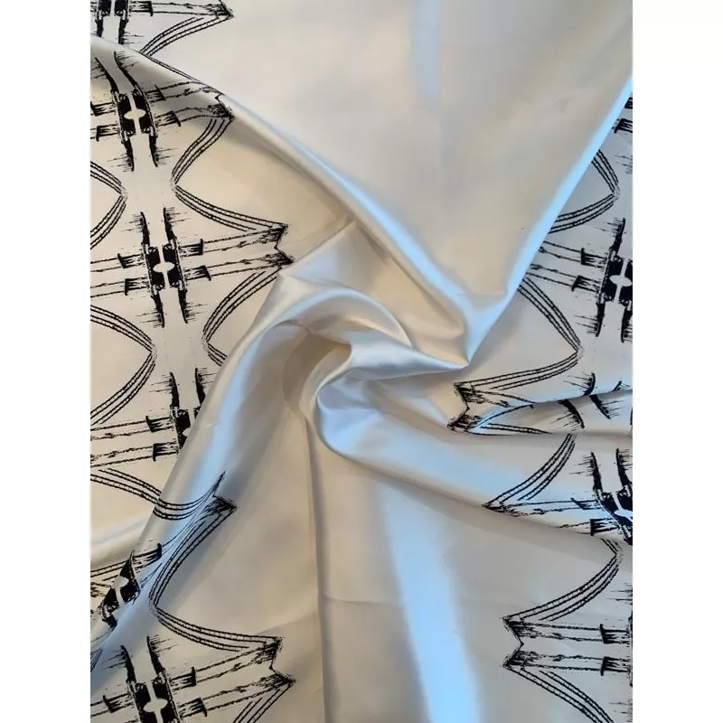 reflective-bridges-printed-silk-mikado-ivory-black Reflective Bridges Printed Silk Mikado – Ivory / Black