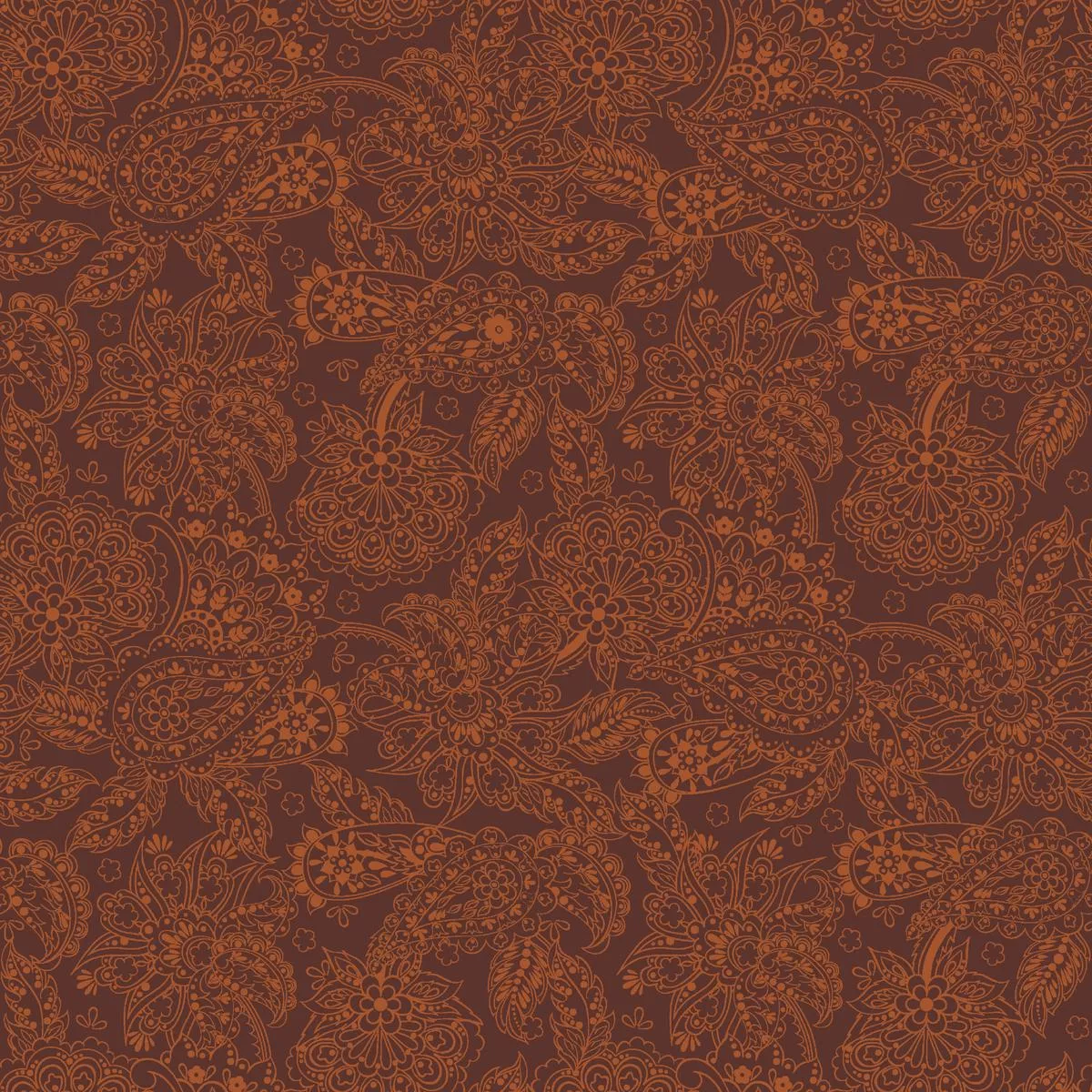 Regal Paisley on Brown Fabric