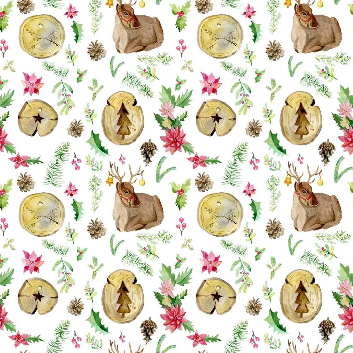 reindeer-with-elements-fabric-white Reindeer With Elements Fabric – White