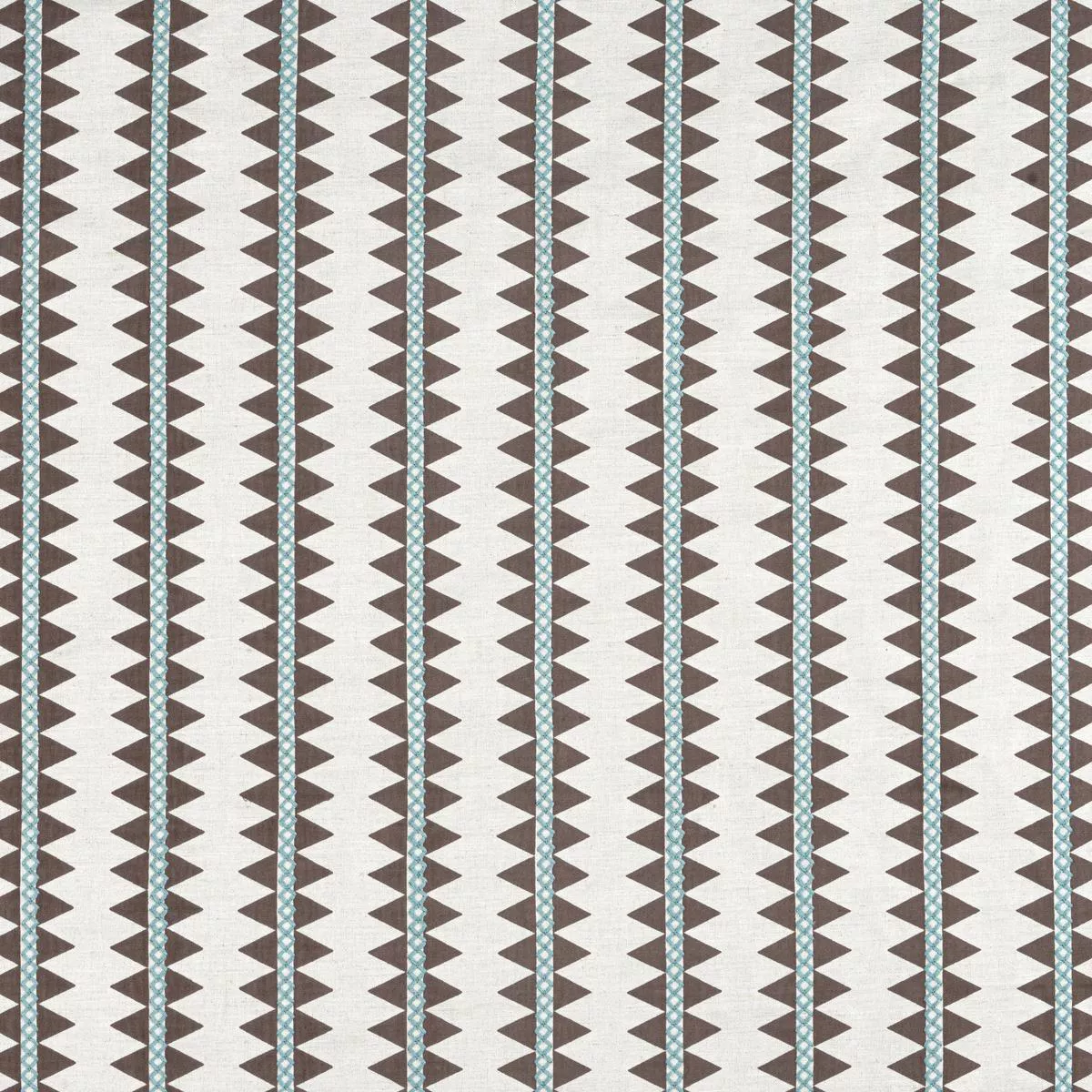 Reno Stripe Embroidery Brown Fabric