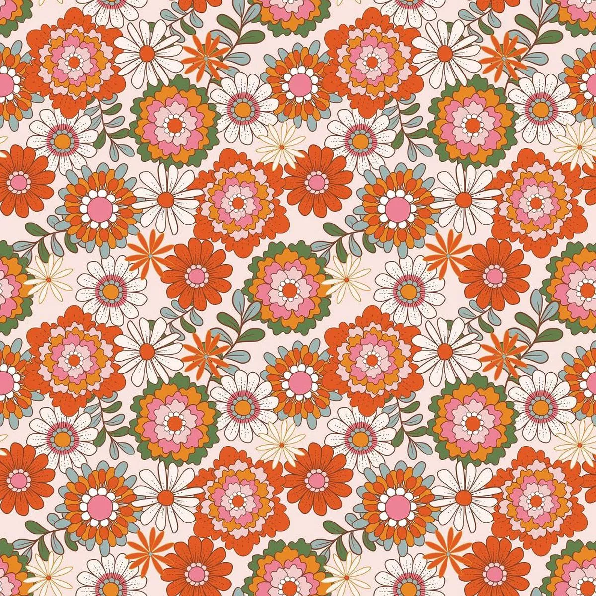 retro-1970-groovy-flower-fabric Retro 1970 Groovy Flower Fabric