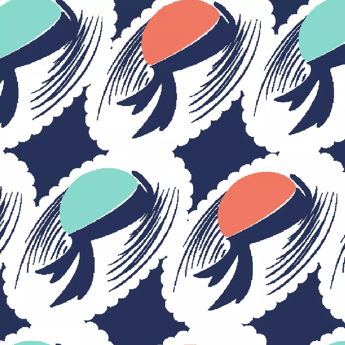 Retro Bait, Deep Navy Fabric