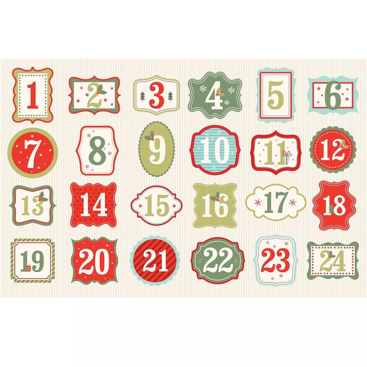 retro-christmas-advent-calendar-fabric-panel Retro Christmas Advent Calendar Fabric Panel