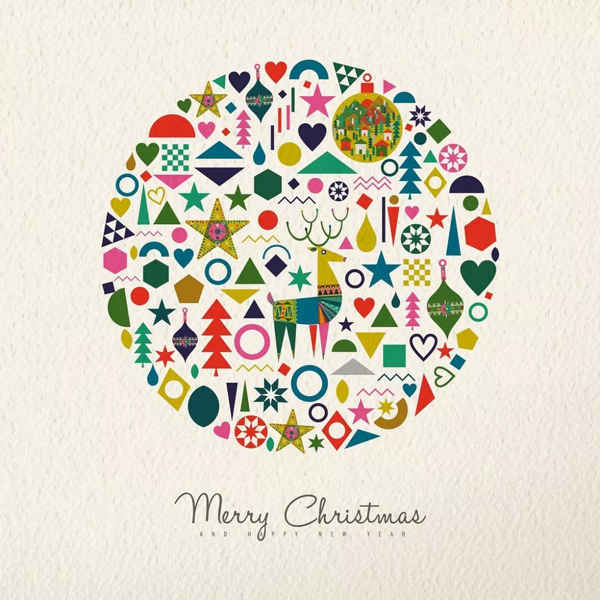retro-christmas-ornament-fabric-panel-multi Retro Christmas Ornament Fabric Panel – Multi