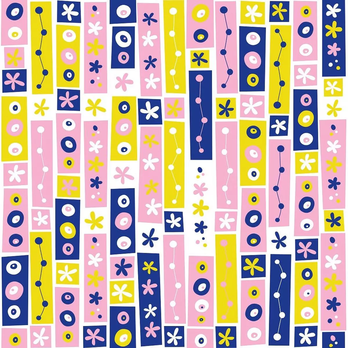 retro-flowers-collage-fabric-pink Retro Flowers Collage Fabric – Pink